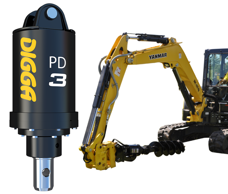 Digga auger drive for mini excavator 2–5 T